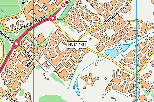 NN18 8NU map - OS VectorMap District (Ordnance Survey)
