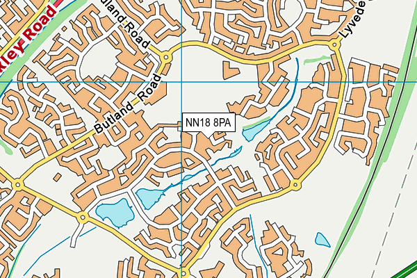 NN18 8PA map - OS VectorMap District (Ordnance Survey)