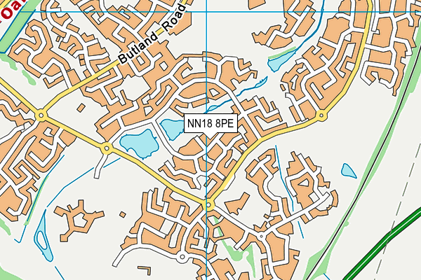 NN18 8PE map - OS VectorMap District (Ordnance Survey)