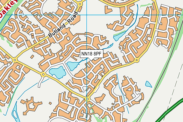 NN18 8PF map - OS VectorMap District (Ordnance Survey)