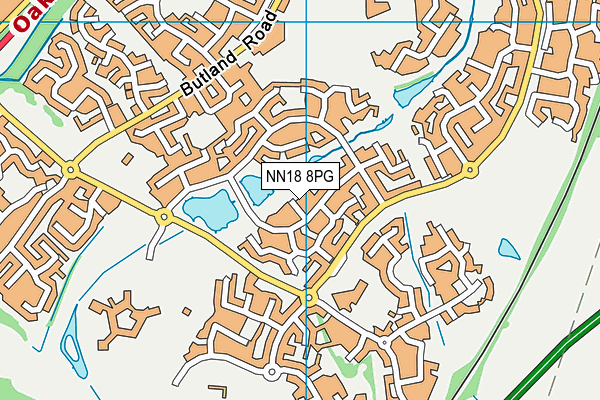 NN18 8PG map - OS VectorMap District (Ordnance Survey)