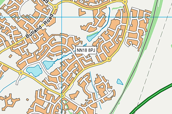 NN18 8PJ map - OS VectorMap District (Ordnance Survey)