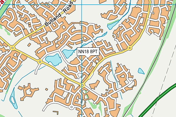 NN18 8PT map - OS VectorMap District (Ordnance Survey)