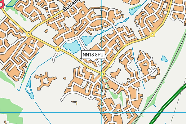 NN18 8PU map - OS VectorMap District (Ordnance Survey)
