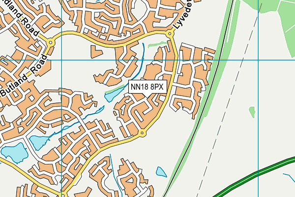 NN18 8PX map - OS VectorMap District (Ordnance Survey)