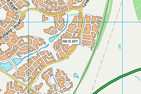 NN18 8PY map - OS VectorMap District (Ordnance Survey)