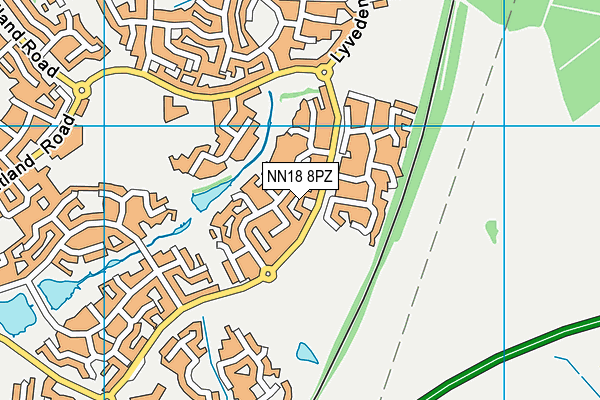 NN18 8PZ map - OS VectorMap District (Ordnance Survey)