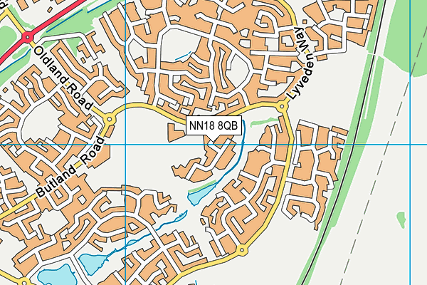 NN18 8QB map - OS VectorMap District (Ordnance Survey)
