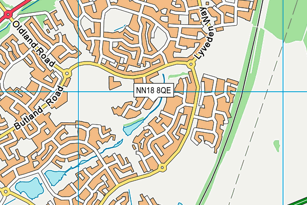 NN18 8QE map - OS VectorMap District (Ordnance Survey)