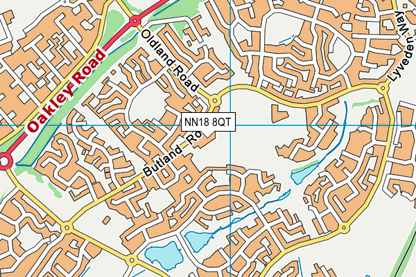 NN18 8QT map - OS VectorMap District (Ordnance Survey)