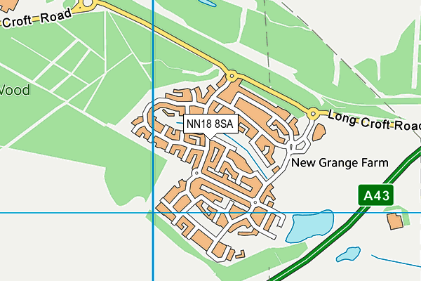 NN18 8SA map - OS VectorMap District (Ordnance Survey)