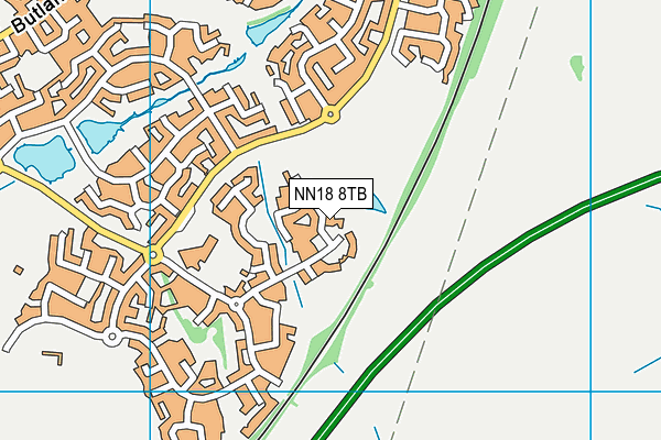 NN18 8TB map - OS VectorMap District (Ordnance Survey)