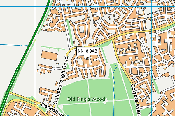 NN18 9AB map - OS VectorMap District (Ordnance Survey)