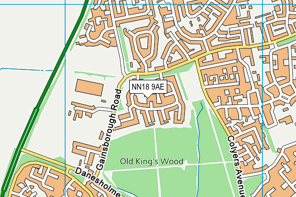 NN18 9AE map - OS VectorMap District (Ordnance Survey)