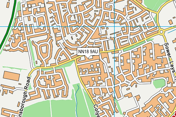 NN18 9AU map - OS VectorMap District (Ordnance Survey)