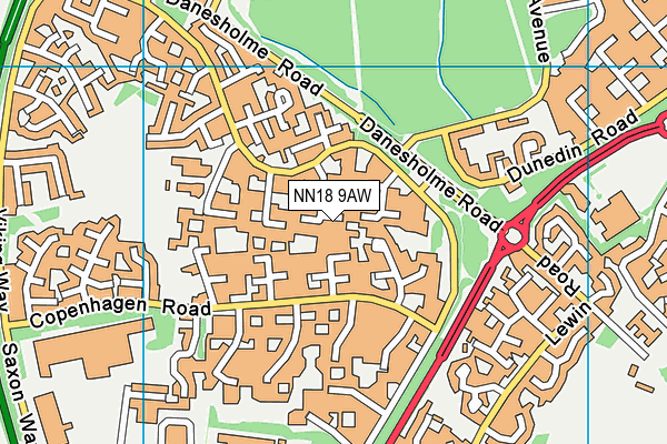NN18 9AW map - OS VectorMap District (Ordnance Survey)