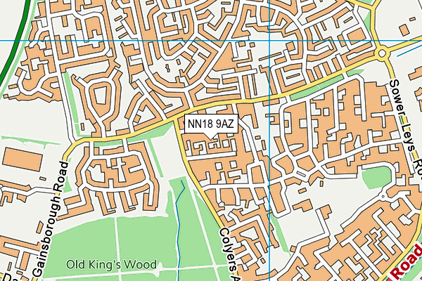 NN18 9AZ map - OS VectorMap District (Ordnance Survey)
