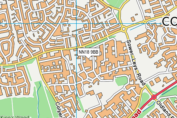 NN18 9BB map - OS VectorMap District (Ordnance Survey)