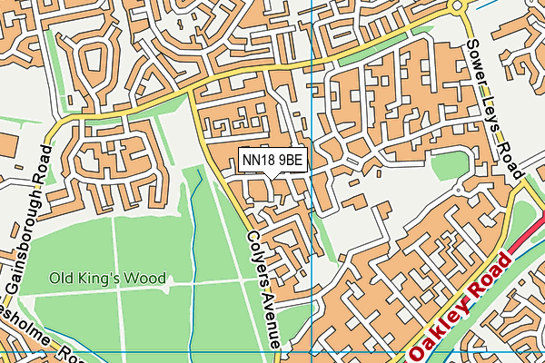 NN18 9BE map - OS VectorMap District (Ordnance Survey)