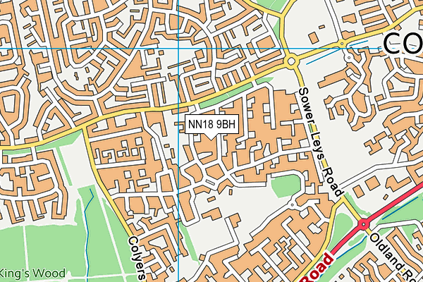 NN18 9BH map - OS VectorMap District (Ordnance Survey)