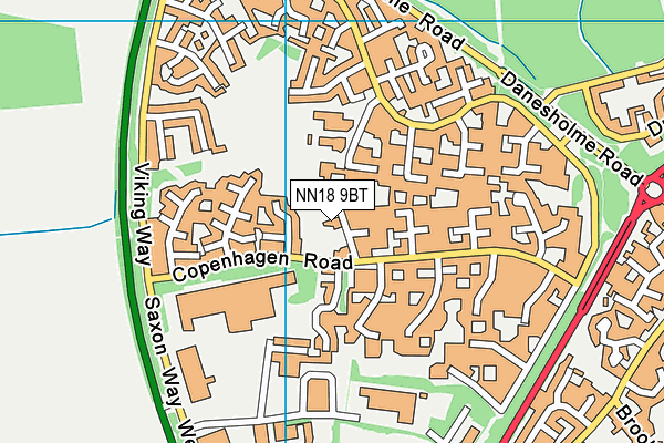 NN18 9BT map - OS VectorMap District (Ordnance Survey)