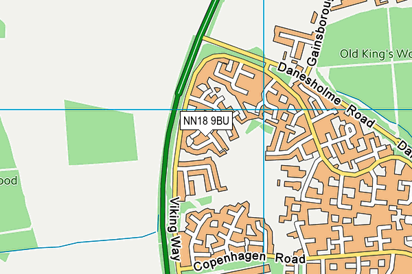 NN18 9BU map - OS VectorMap District (Ordnance Survey)