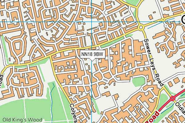 NN18 9BW map - OS VectorMap District (Ordnance Survey)