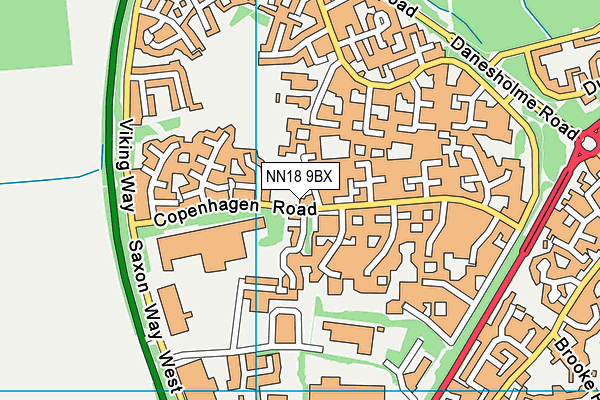 NN18 9BX map - OS VectorMap District (Ordnance Survey)