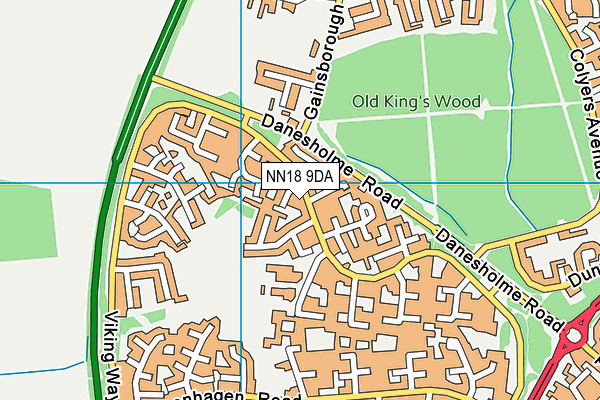 NN18 9DA map - OS VectorMap District (Ordnance Survey)