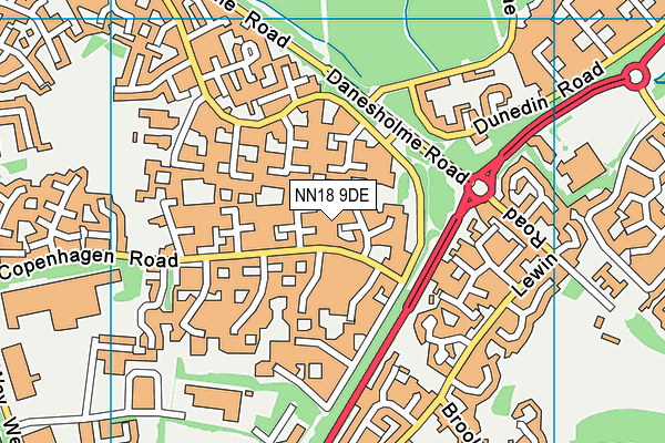 NN18 9DE map - OS VectorMap District (Ordnance Survey)