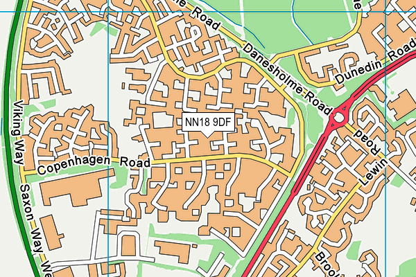 NN18 9DF map - OS VectorMap District (Ordnance Survey)