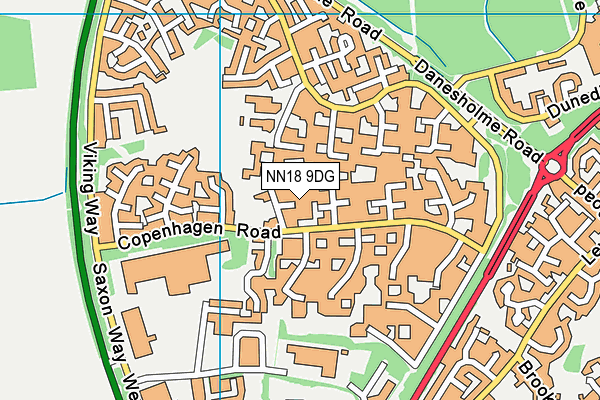 NN18 9DG map - OS VectorMap District (Ordnance Survey)