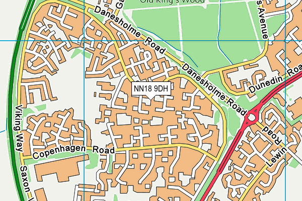 NN18 9DH map - OS VectorMap District (Ordnance Survey)