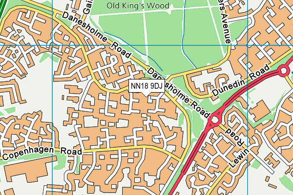 NN18 9DJ map - OS VectorMap District (Ordnance Survey)