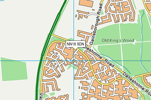 NN18 9DN map - OS VectorMap District (Ordnance Survey)