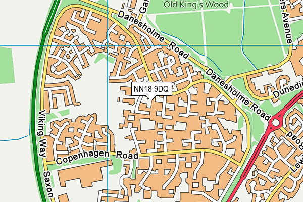NN18 9DQ map - OS VectorMap District (Ordnance Survey)