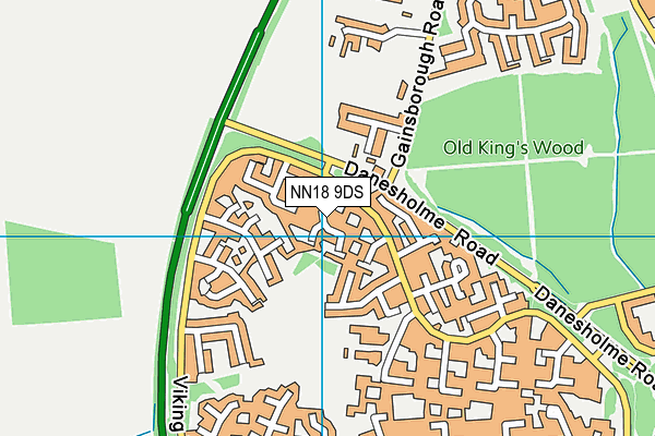 NN18 9DS map - OS VectorMap District (Ordnance Survey)