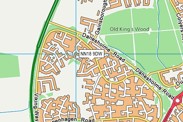 NN18 9DW map - OS VectorMap District (Ordnance Survey)