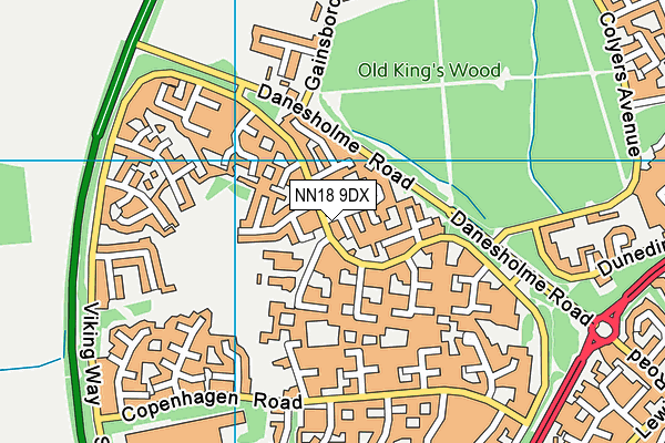 NN18 9DX map - OS VectorMap District (Ordnance Survey)