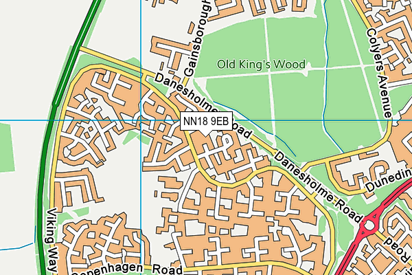 NN18 9EB map - OS VectorMap District (Ordnance Survey)