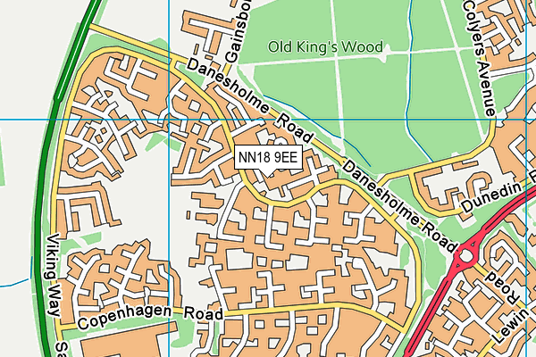 NN18 9EE map - OS VectorMap District (Ordnance Survey)