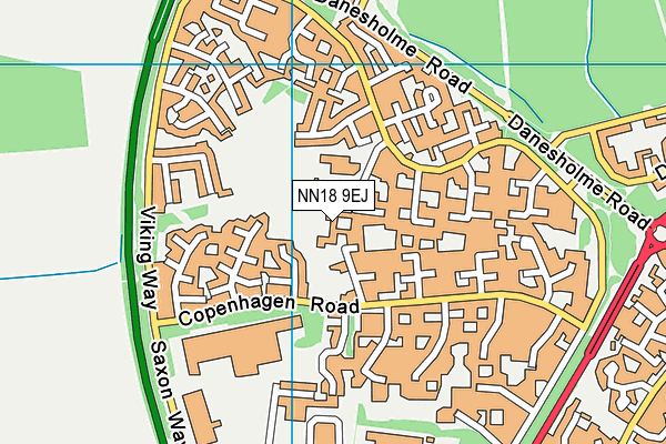 NN18 9EJ map - OS VectorMap District (Ordnance Survey)