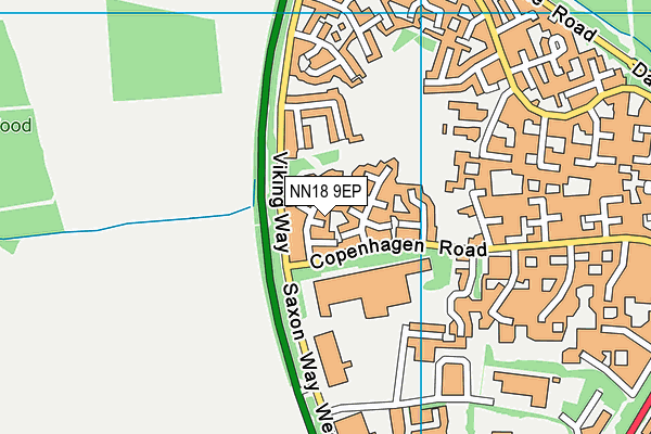 NN18 9EP map - OS VectorMap District (Ordnance Survey)