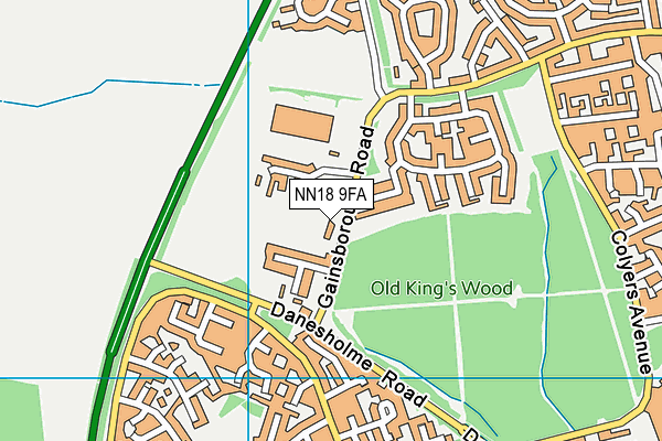 NN18 9FA map - OS VectorMap District (Ordnance Survey)