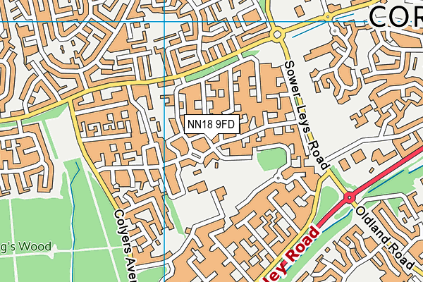 NN18 9FD map - OS VectorMap District (Ordnance Survey)