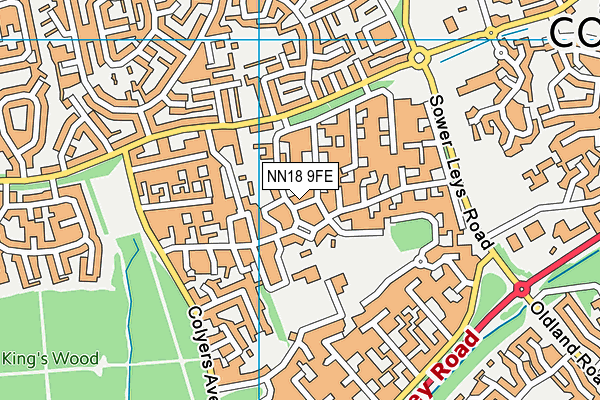 NN18 9FE map - OS VectorMap District (Ordnance Survey)