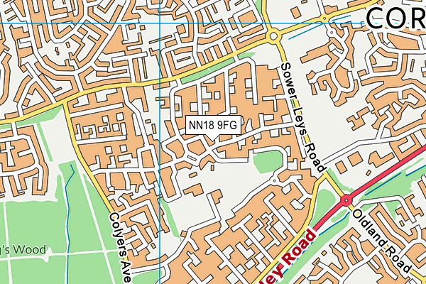 NN18 9FG map - OS VectorMap District (Ordnance Survey)