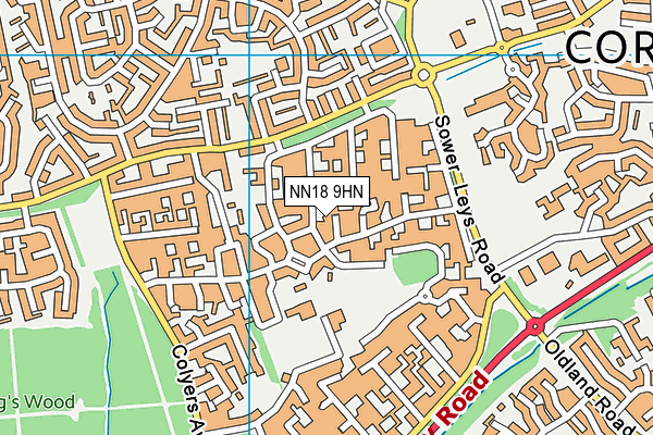 NN18 9HN map - OS VectorMap District (Ordnance Survey)