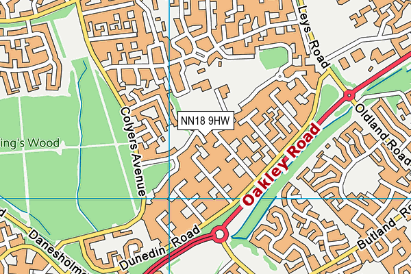 NN18 9HW map - OS VectorMap District (Ordnance Survey)