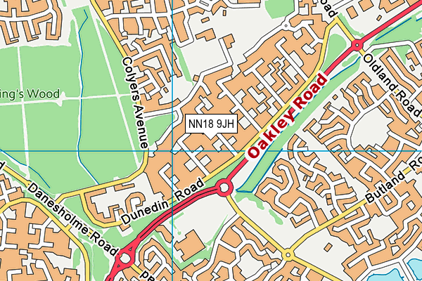 NN18 9JH map - OS VectorMap District (Ordnance Survey)